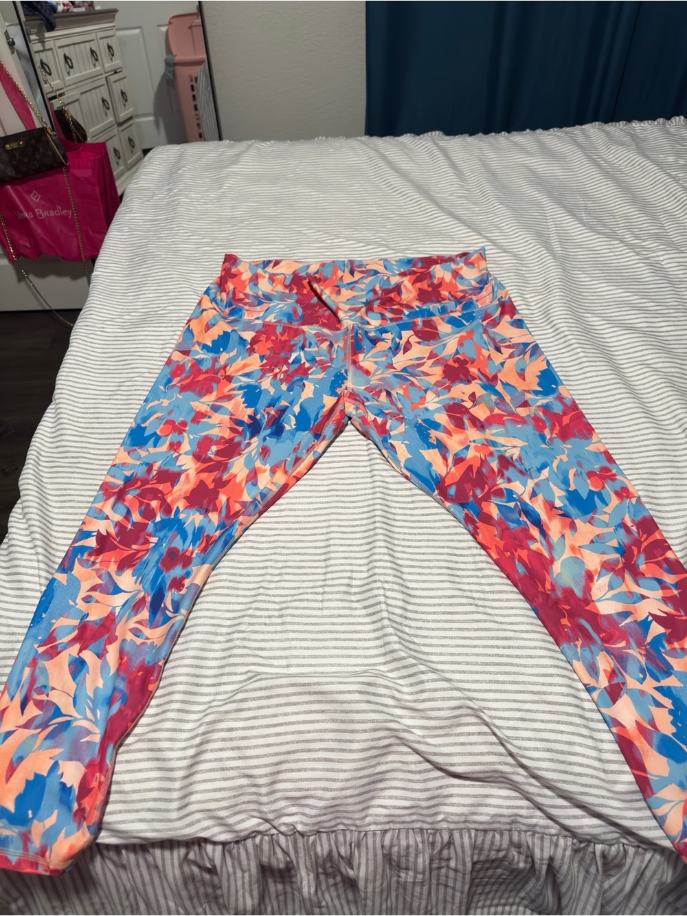 Old Navy Floral Cowl Neck Top - Blue, Pink, Coral